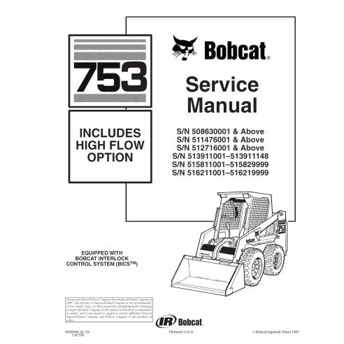 Bobcat 753 skid steer loader pdf service manual  - BobCat manuals - BOBCAT-753-6900090-sm