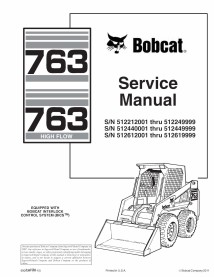 Bobcat 763 skid steer loader pdf service manual  - BobCat manuals