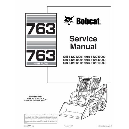 Bobcat 763 skid steer loader pdf service manual  - BobCat manuals - BOBCAT-763-6900091-sm