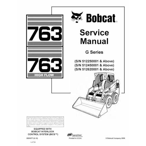 Bobcat 763 skid steer loader pdf service manual  - BobCat manuals - BOBCAT-763-6900977-sm