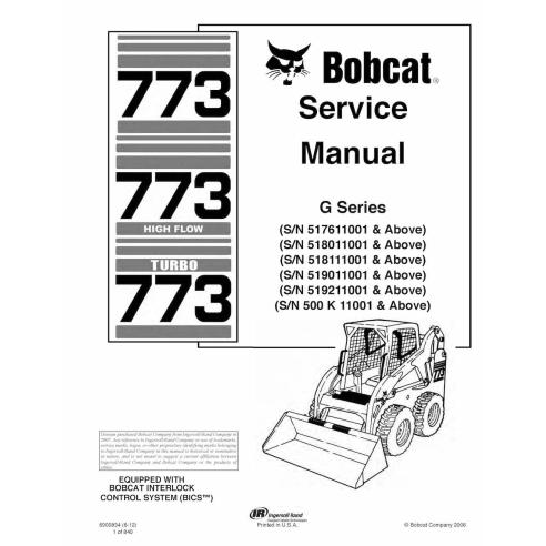 Bobcat 773 skid steer loader pdf service manual  - BobCat manuals - BOBCAT-773-6900834-sm