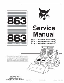 Bobcat 863 skid steer loader pdf service manual  - BobCat manuals