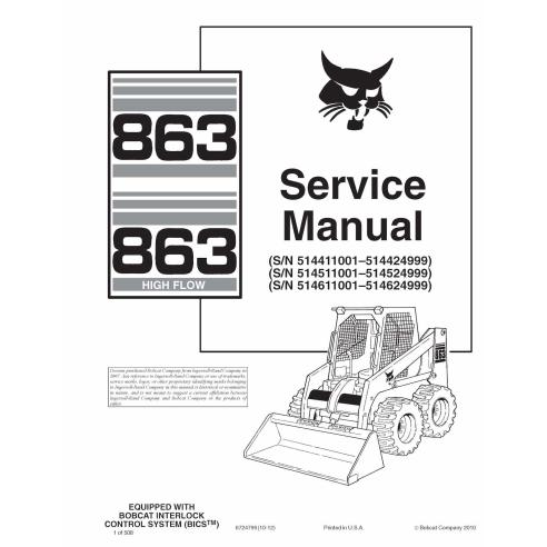 Bobcat 863 skid steer loader pdf service manual  - BobCat manuals - BOBCAT-863-6724799-sm