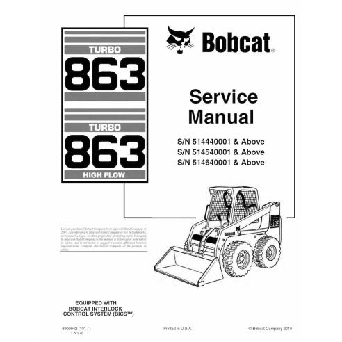 Bobcat 863 skid steer loader pdf service manual  - BobCat manuals - BOBCAT-863-6900942-sm