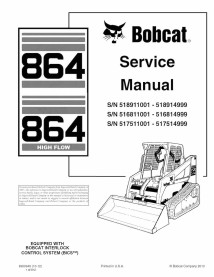 Bobcat 864 skid steer loader pdf service manual  - BobCat manuals