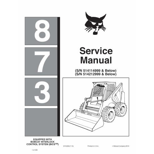 Bobcat 873 skid steer loader pdf service manual  - BobCat manuals - BOBCAT-873-6724280-sm
