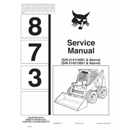 Bobcat 873 skid steer loader pdf service manual  - BobCat manuals - BOBCAT-873-6900382-sm