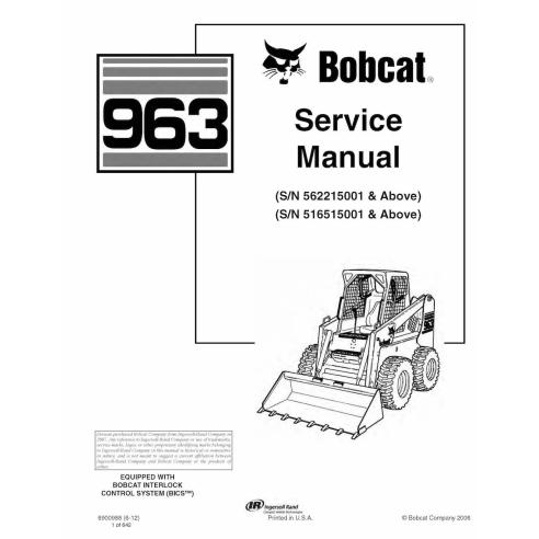 Bobcat 963 skid steer loader pdf service manual  - BobCat manuals - BOBCAT-963-6900988-sm
