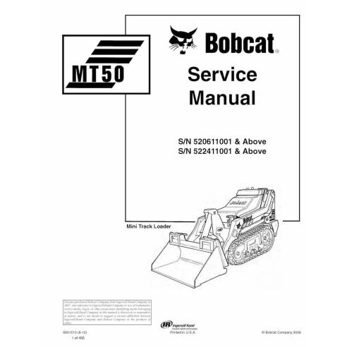 Bobcat MT50 mini track loader pdf service manual  - BobCat manuals - BOBCAT-MT50-6901510-sm
