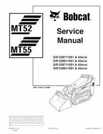 Bobcat MT52, MT55 mini carregador de esteira manual de serviço em pdf - BobCat manuais
