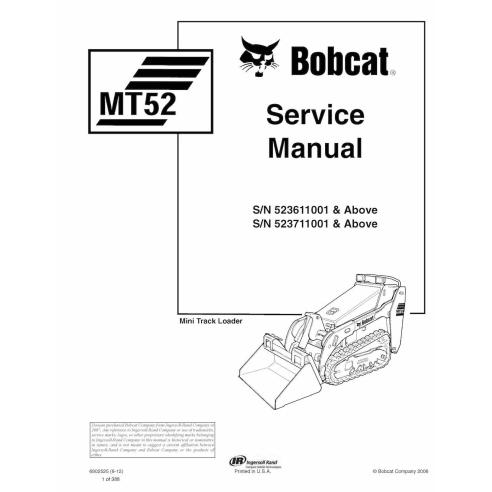 Bobcat MT52 mini track loader pdf service manual  - BobCat manuals - BOBCAT-MT52-6902525-sm