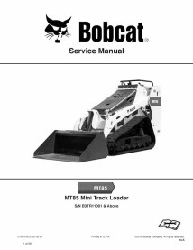 Bobcat MT85 mini cargadora de orugas manual de servicio pdf - BobCat manuales
