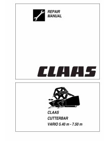 Manuel de réparation de la barre de coupe Claas Vario 5,40 m - 7,50 m - Claas manuels - CLA-2992030