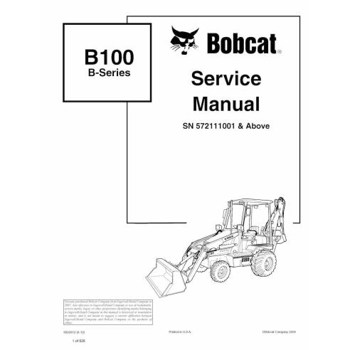 Manual de servicio pdf de la retroexcavadora Bobcat B100 - Gato montés manuales - BOBCAT-B100-6902812-sm