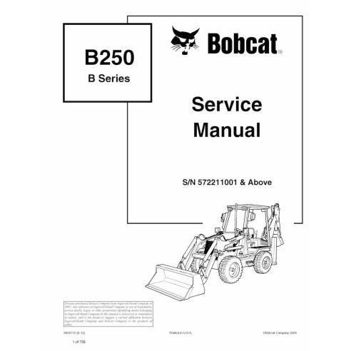 Bobcat B250 backhoe loader pdf service manual  - BobCat manuals - BOBCAT-B250-6902715-sm