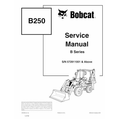 Bobcat B250 backhoe loader pdf service manual  - BobCat manuals - BOBCAT-B250-6903864-sm