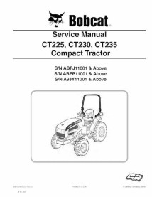 Bobcat CT225, CT230, CT235 compact tractor pdf service manual  - BobCat manuals - BOBCAT-CT225_CT230_CT235-6987029-sm