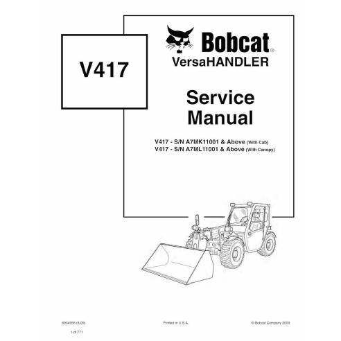 Bobcat V417 telescopic handler pdf service manual  - BobCat manuals - BOBCAT-V417-6904956-sm