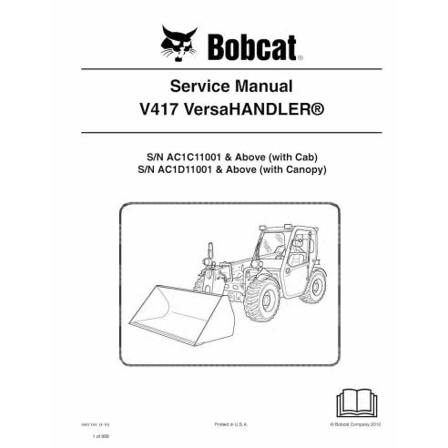 Bobcat V417 telescopic handler pdf service manual  - BobCat manuals - BOBCAT-V417-6987144-sm