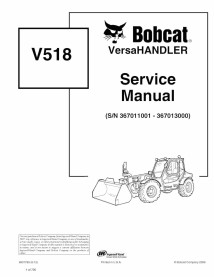 Manipulador telescópico Bobcat V518 manual de servicio pdf - BobCat manuales