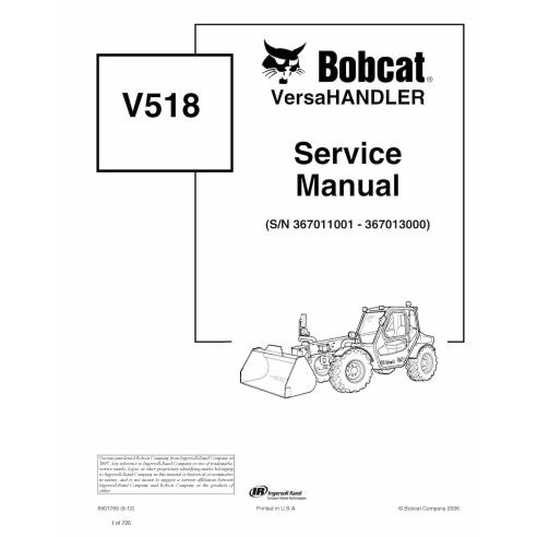 Manipulador telescópico Bobcat V518 manual de servicio pdf - Gato montés manuales - BOBCAT-V518-6901769-sm