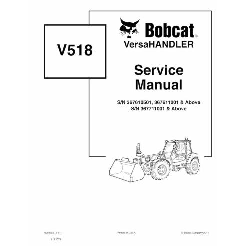 Bobcat V518 telescopic handler pdf service manual  - BobCat manuals - BOBCAT-V518-6902756-sm