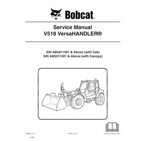 Bobcat V518 telescopic handler pdf service manual  - BobCat manuals - BOBCAT-V518-6986676-sm