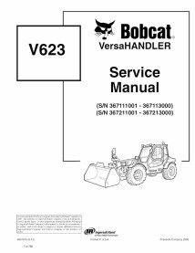 Bobcat V623 telescopic handler pdf service manual  - BobCat manuals - BOBCAT-V623-6901675-sm