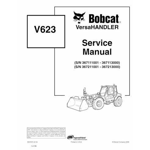 Manipulador telescópico Bobcat V623 manual de servicio en pdf - Gato montés manuales - BOBCAT-V623-6901675-sm