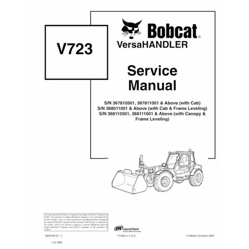 Bobcat V723 telescopic handler pdf service manual  - BobCat manuals - BOBCAT-V723-6902760-sm