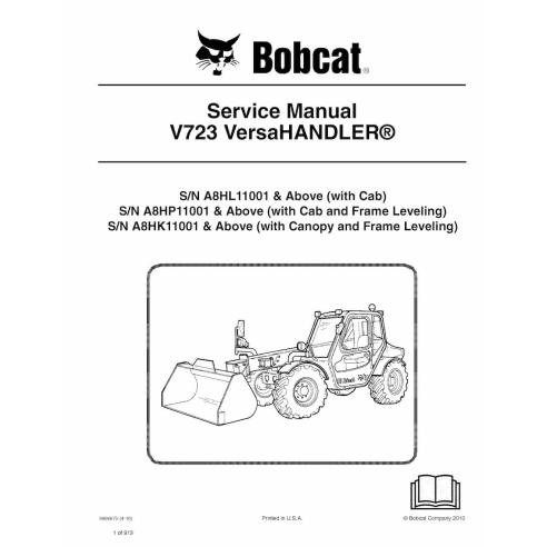 Bobcat V723 telescopic handler pdf service manual  - BobCat manuals - BOBCAT-V723-6986675-sm