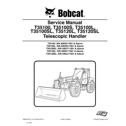 Bobcat T35100, T35100L, T35100SL, T35120L, T35120SL telescopic handler pdf service manual  - BobCat manuals - BOBCAT-T35100_T...