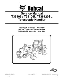 Bobcat T35105, T35105L, T36120SL manipulador telescópico pdf manual de servicio - BobCat manuales