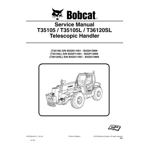 Bobcat T35105, T35105L, T36120SL manipulador telescópico pdf manual de servicio - Gato montés manuales - BOBCAT-T35105_T36120...