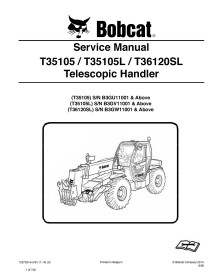 Bobcat T35105, T35105L, T36120SL telescopic handler pdf service manual  - BobCat manuals