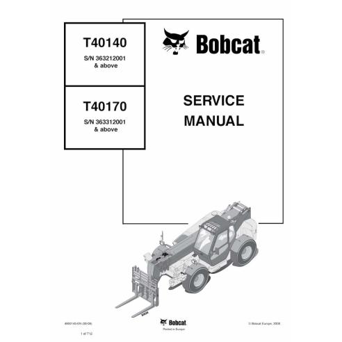 Bobcat T40140, T40170 manipulador telescópico pdf manual de servicio - Gato montés manuales - BOBCAT-T40140_T40170-4950145-sm