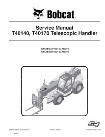 Bobcat T40140, T40170 manipulador telescópico pdf manual de servicio - Gato montés manuales - BOBCAT-T40140_T40170-6986768-sm