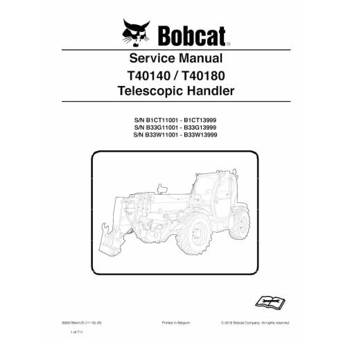 Bobcat T40140, T40180 manipulador telescópico pdf manual de servicio - Gato montés manuales - BOBCAT-T40140_T40180-6990786-sm