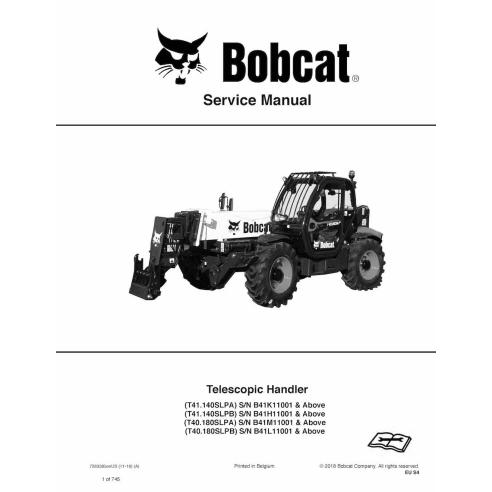 Bobcat T41140SLPA, T41140SLPB, T40180SLPA, T40180SLPB manual de serviço do manipulador telescópico em pdf - Lince manuais - B...