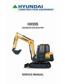 Manual de serviço em pdf da escavadeira de esteira Hyundai HX55S - Hyundai manuais