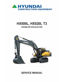 Hyundai HX500 L T3, HX520 L T3 crawler excavator pdf service manual  - Hyundai manuals - HYUNDAI-HX500520LT3-SM