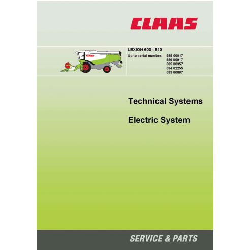 CLA-2996952 Claas Lexion 600 - 510 combine harvester technical systems manual