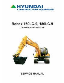 Manual de serviço em pdf da escavadeira de esteira Hyundai R160LC-9, R180LC-9 - Hyundai manuais