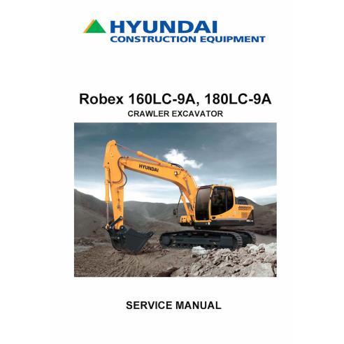 Manual de serviço em pdf da escavadeira de esteira Hyundai R160LC-9A, R180LC-9A - hyundai manuais - HYIUNDAI-R160-180LC-9A-SM