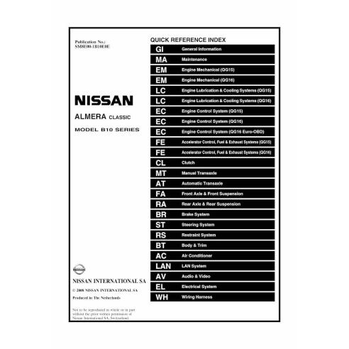 Nissan Almera B10 Classic pdf service manual - Nissan manuels - NISSAN-SM8E00-1B10E0E