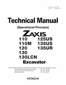 Hitachi 110, 125US, 110M, 135US, 120, 135UR, 130, 130LCN excavadora pdf manual técnico de principio operativo - Hitachi manua...