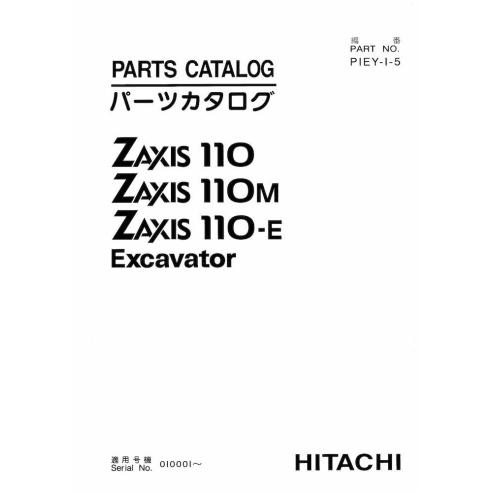 Catálogo de peças para escavadeiras Hitachi 110, 110M, 110-E em pdf - Hitachi manuais - HITACHI-PIEY-I-5-PC