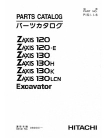 Catálogo de peças para escavadeiras Hitachi 120, 120E, 130, 130H, 130K, 130LCN em pdf - Hitachi manuais - HITACHI-PISI-I-6-PC