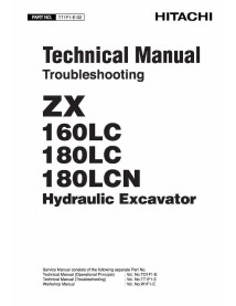 Hitachi 160LC, 180LC, 180LCN excavator pdf troubleshooting technical manual  - Hitachi manuals