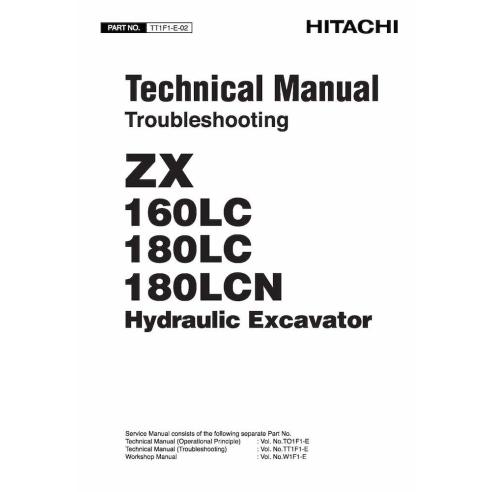 Hitachi 160LC, 180LC, 180LCN excavadora pdf manual técnico de solución de problemas - Hitachi manuales - HITACHI-TT1F1E-02